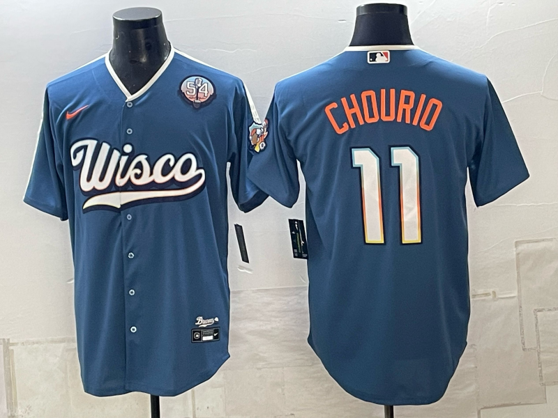 Men Milwaukee Brewers #11 Chourio blue Nike 2026 World Series MLB jersey 102309->customized nba jersey->Custom Jersey